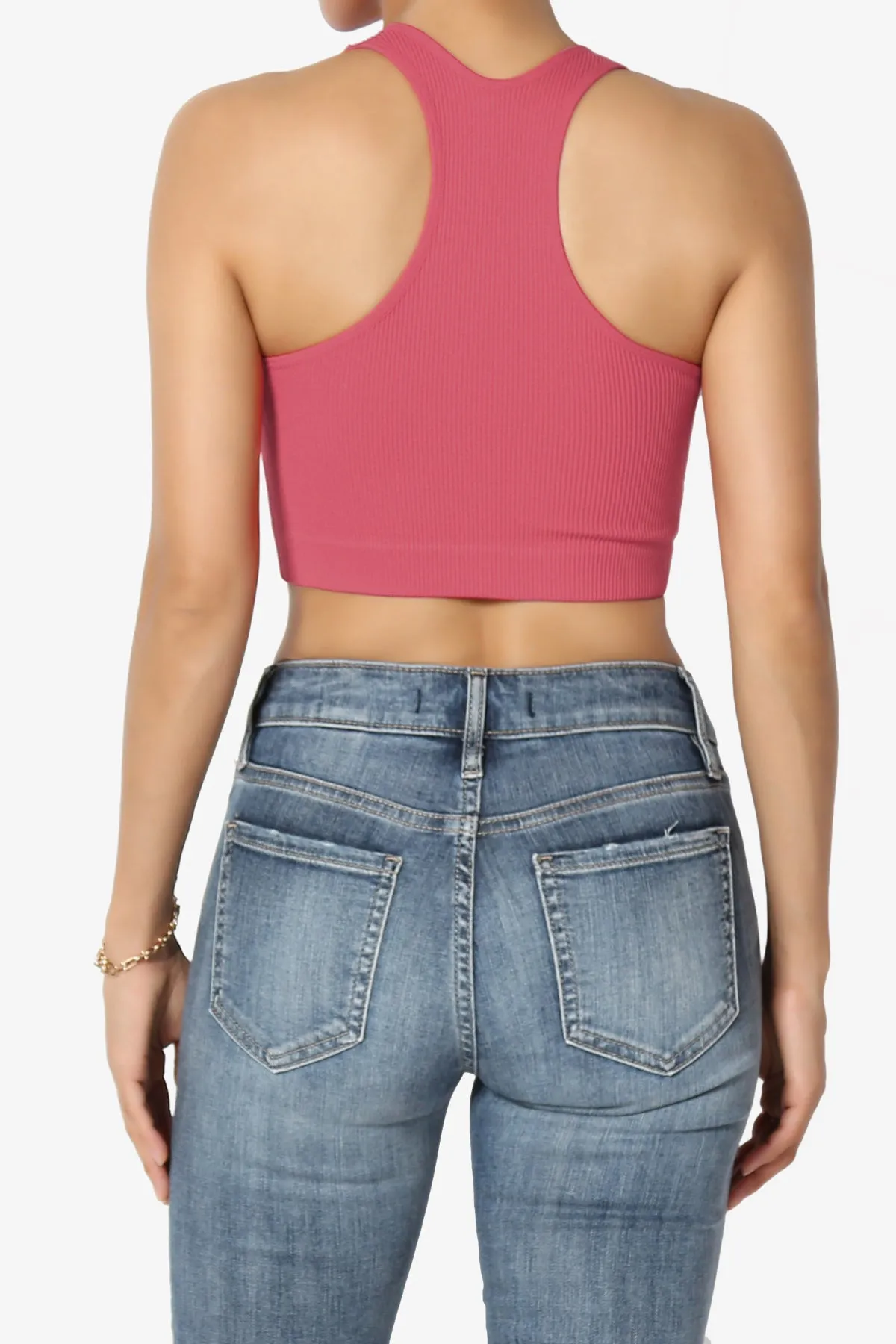 Daliyah Ribbed Seamless Halter Bra Top