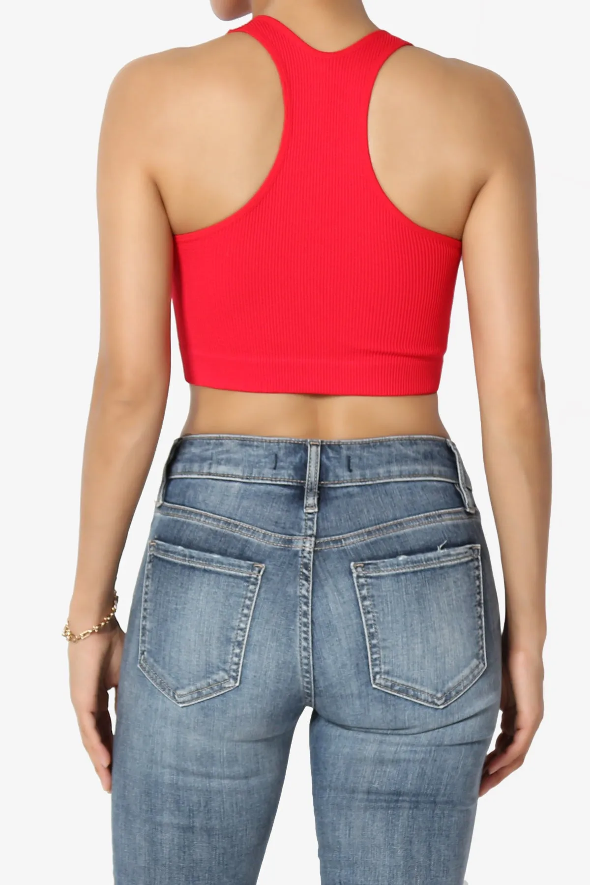 Daliyah Ribbed Seamless Halter Bra Top