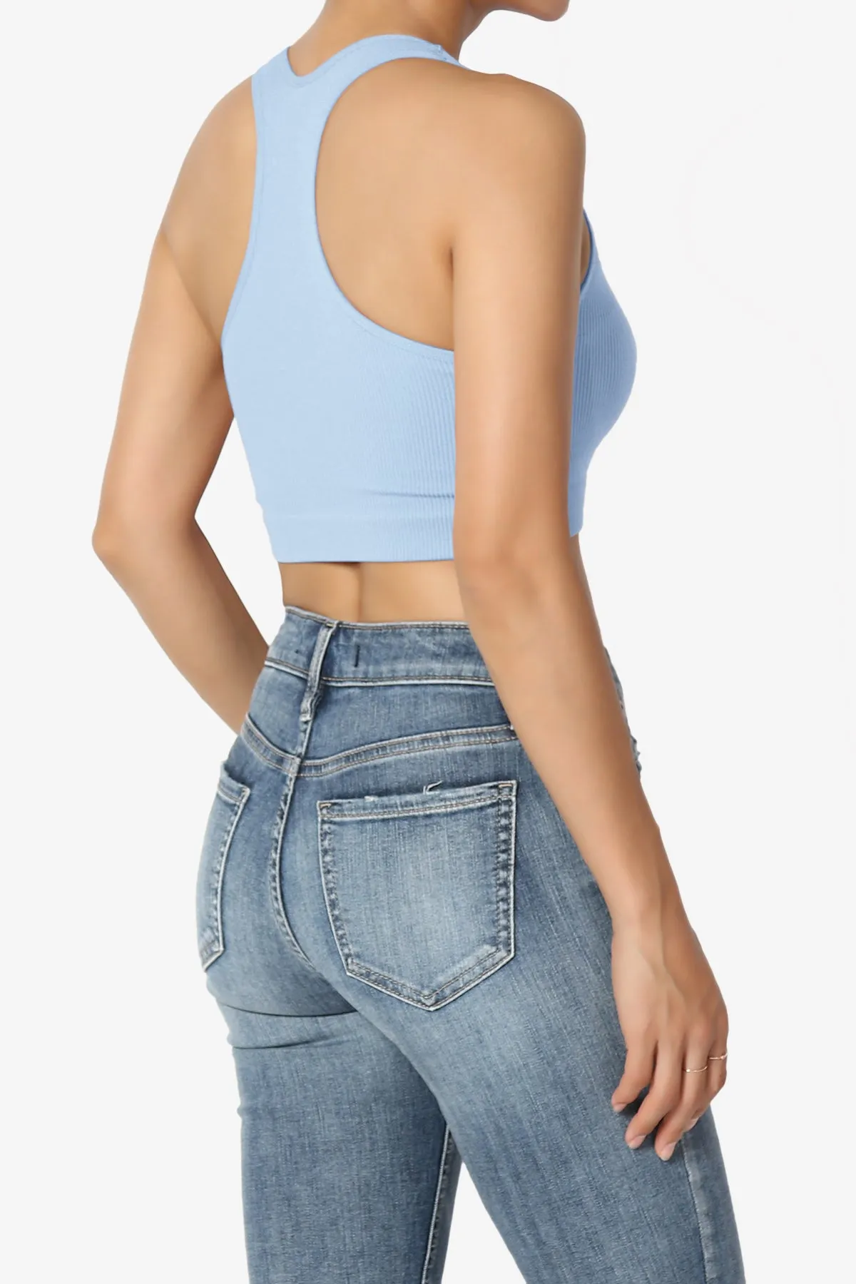 Daliyah Ribbed Seamless Halter Bra Top