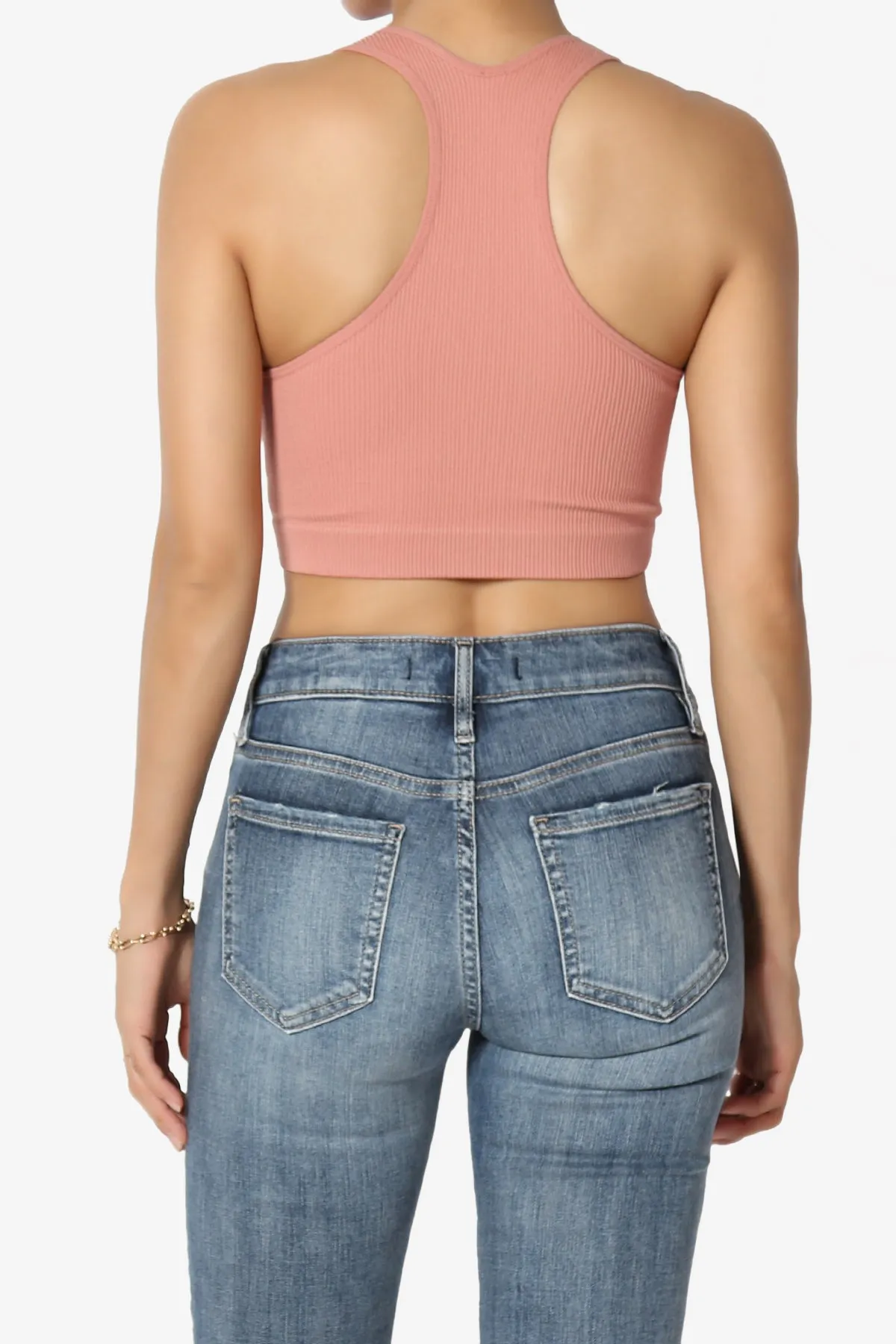 Daliyah Ribbed Seamless Halter Bra Top