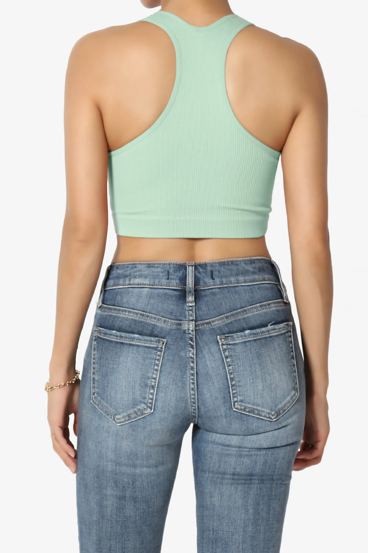 Daliyah Ribbed Seamless Halter Bra Top