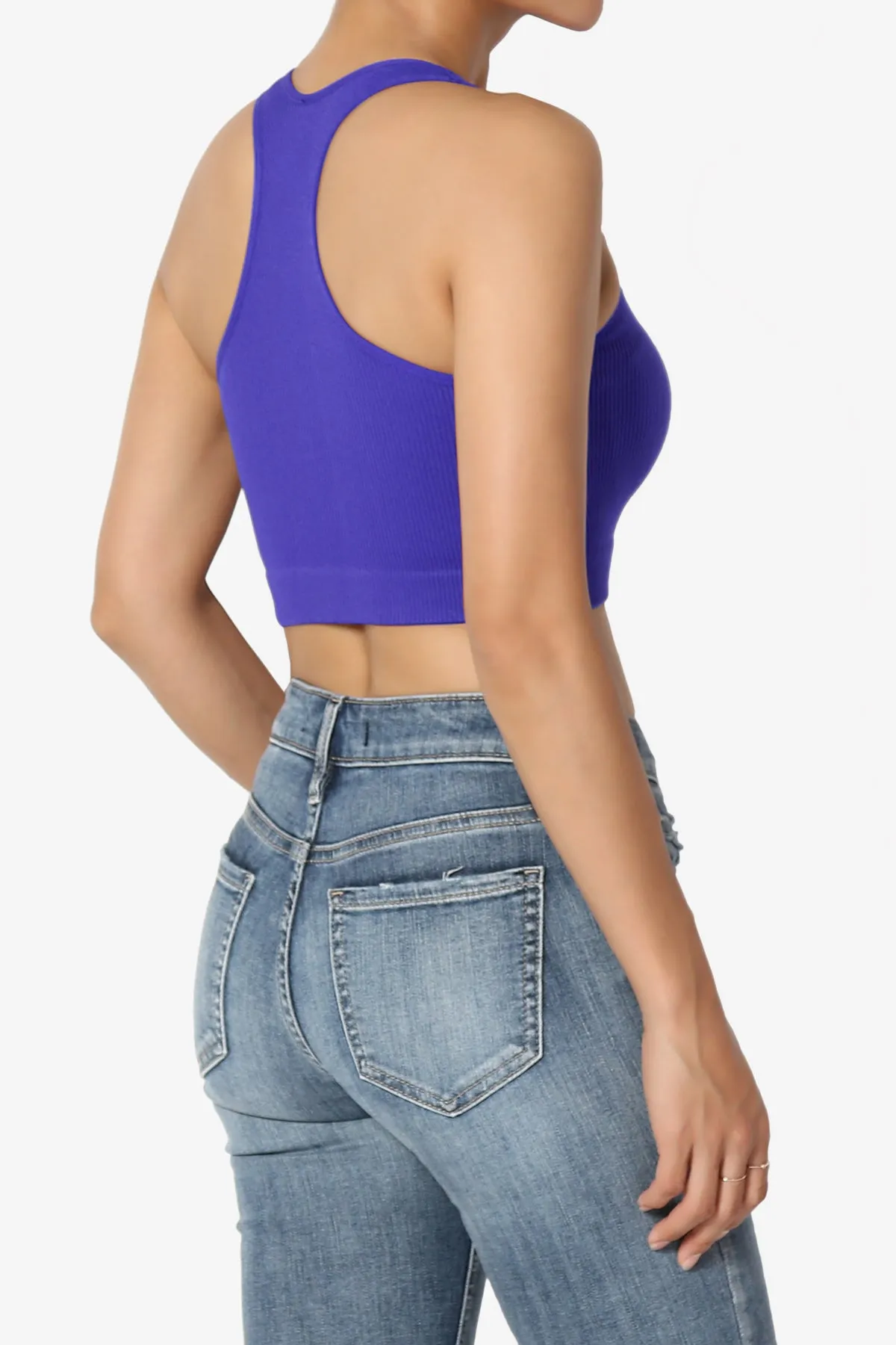 Daliyah Ribbed Seamless Halter Bra Top