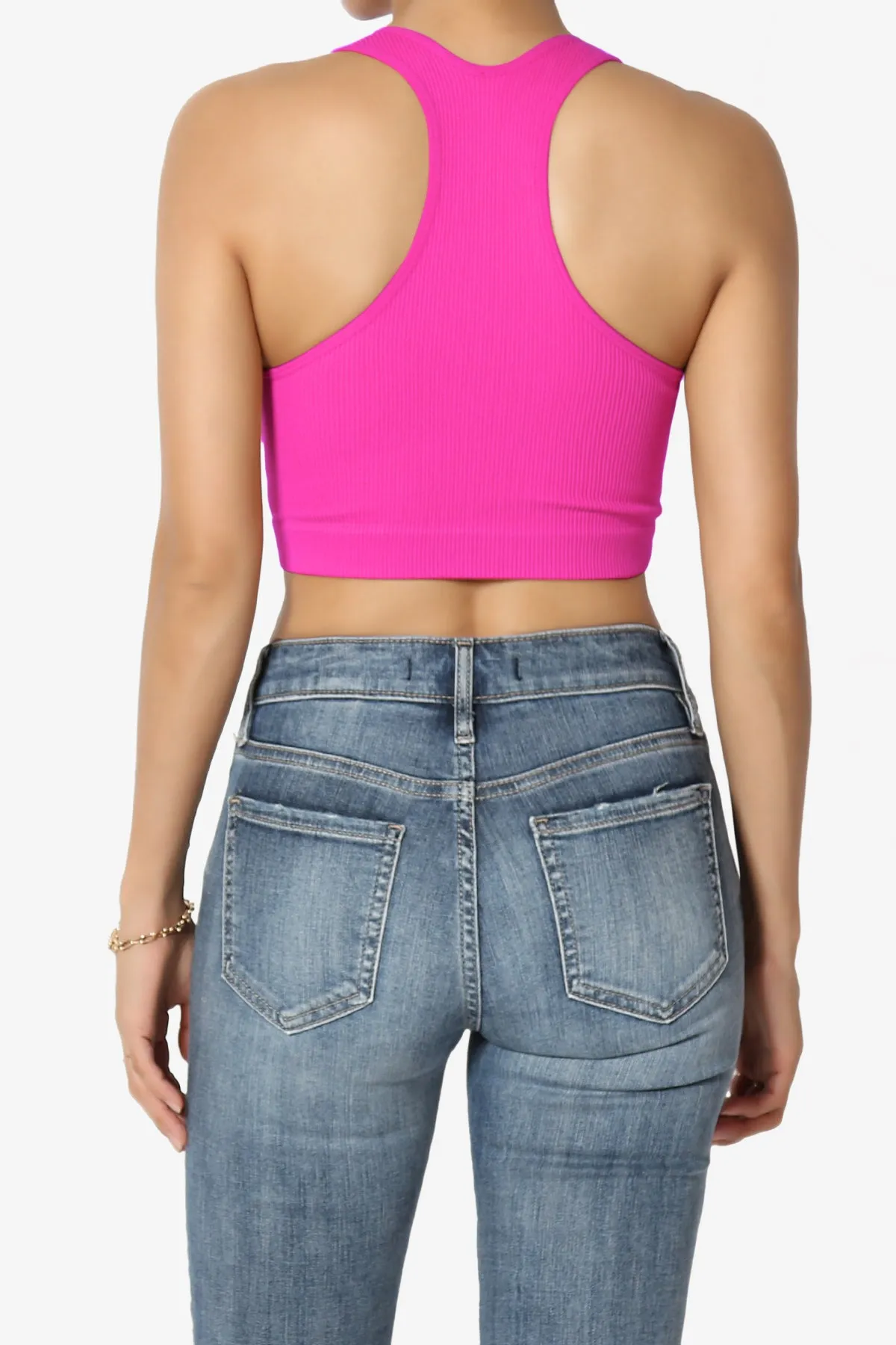 Daliyah Ribbed Seamless Halter Bra Top