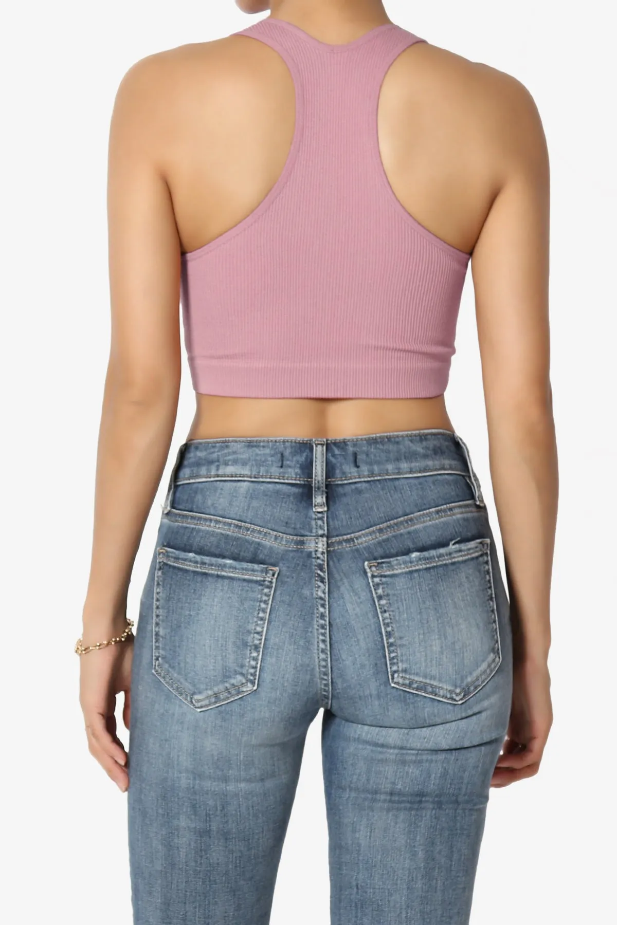 Daliyah Ribbed Seamless Halter Bra Top