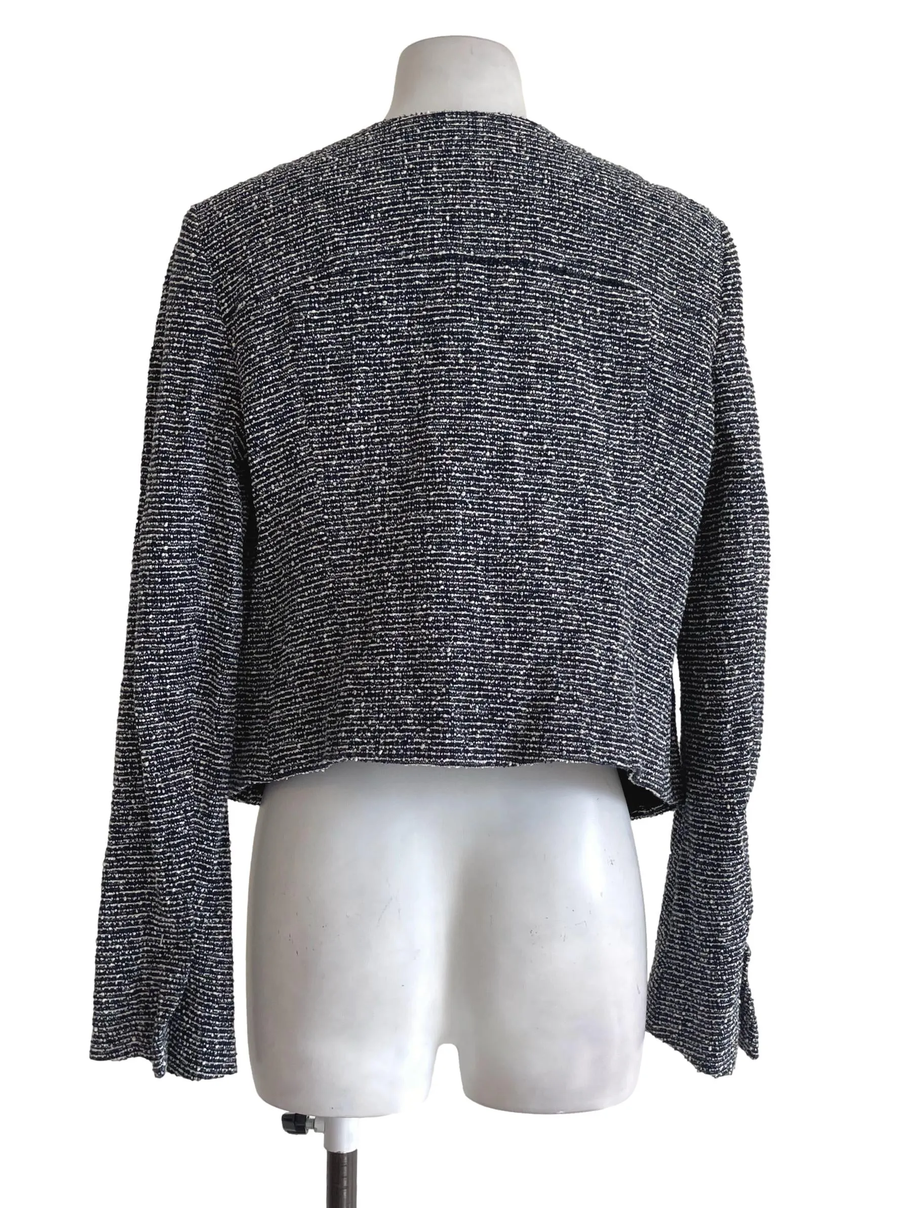 Dark Blue Tweed Cardigan