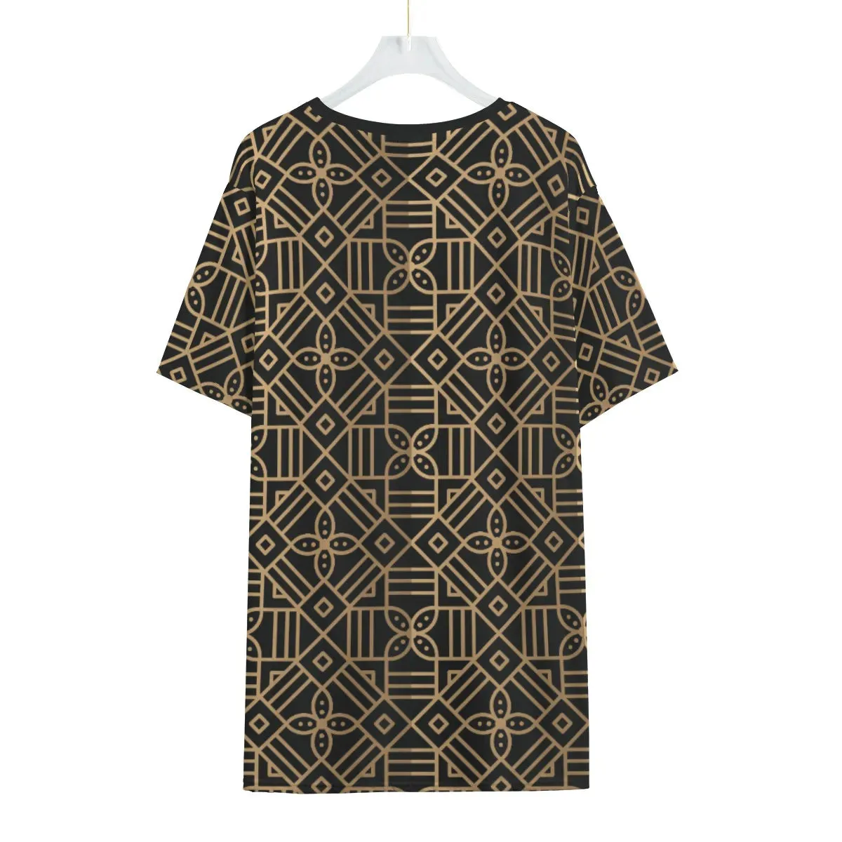 Decoration Gold Black O-Neck T-Shirt