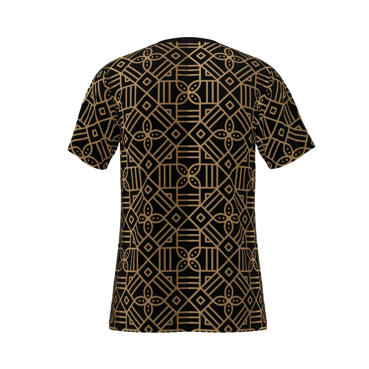 Decoration Gold Black O-Neck T-Shirt