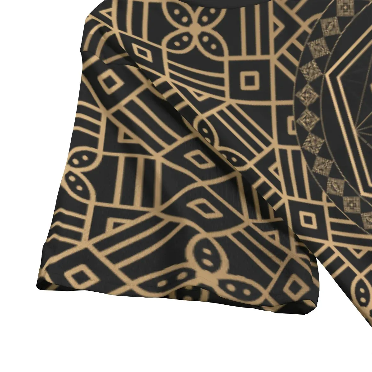 Decoration Gold Black O-Neck T-Shirt