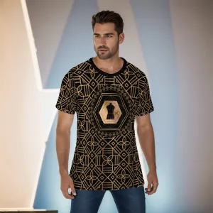 Decoration Gold Black O-Neck T-Shirt