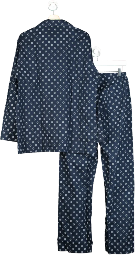 Derek Rose Navy Classic Fit Pyjamas Nelson 102 Cotton Batiste UK M