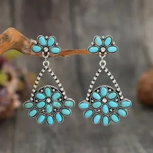 Desert Teardrop Turquoise Earrings