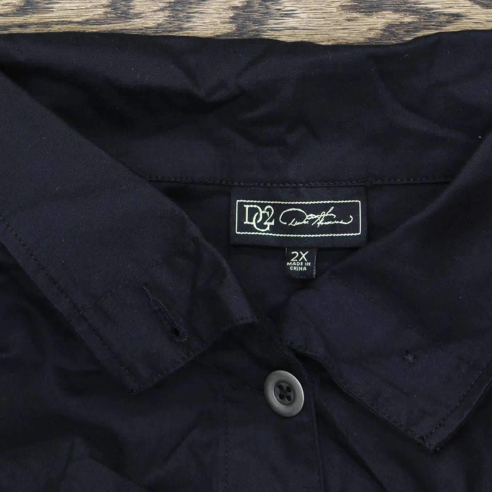 DG2 by Diane Gilman Plus Size Lightweight SoftCell Denim Jacket Black 2X