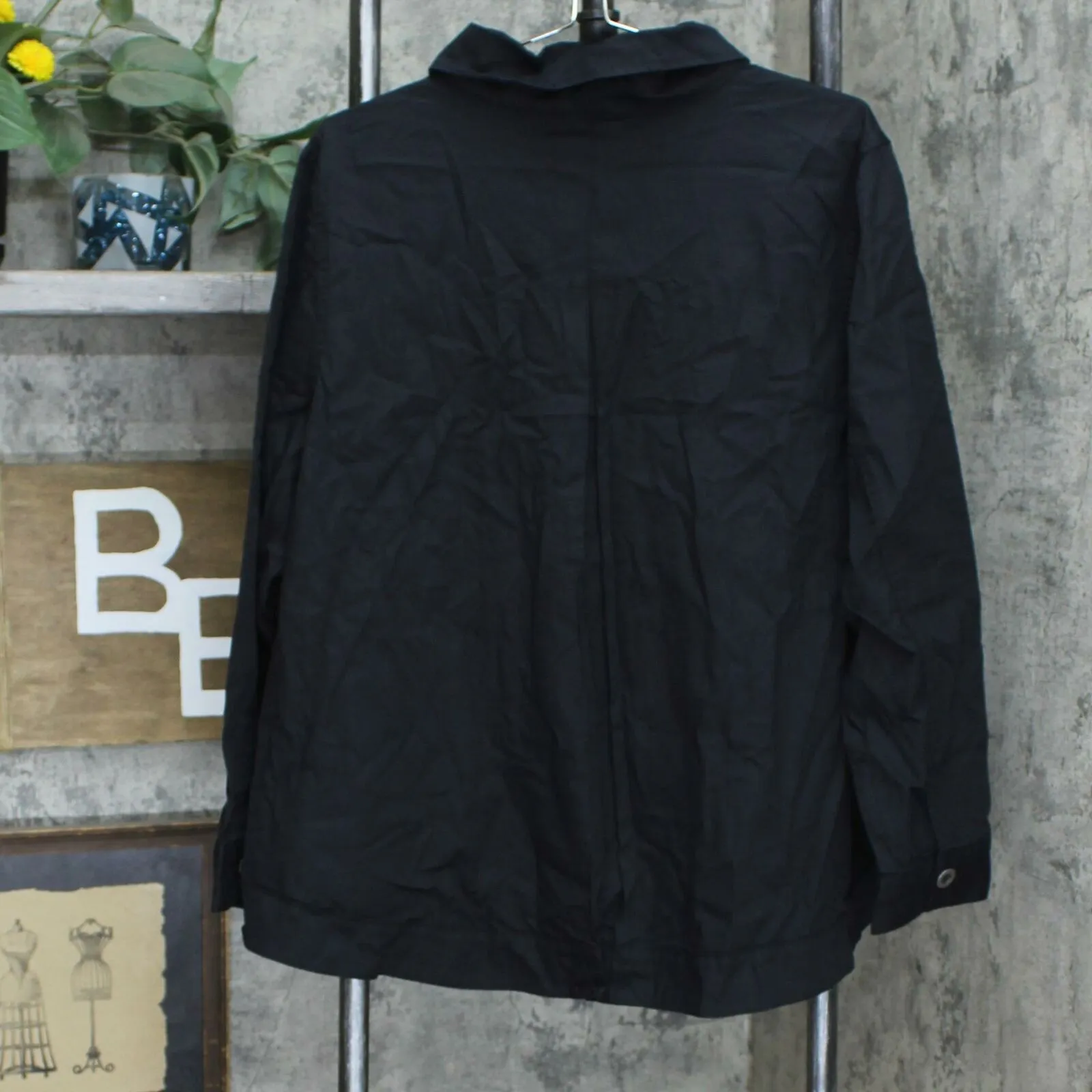 DG2 by Diane Gilman Plus Size Lightweight SoftCell Denim Jacket Black 2X