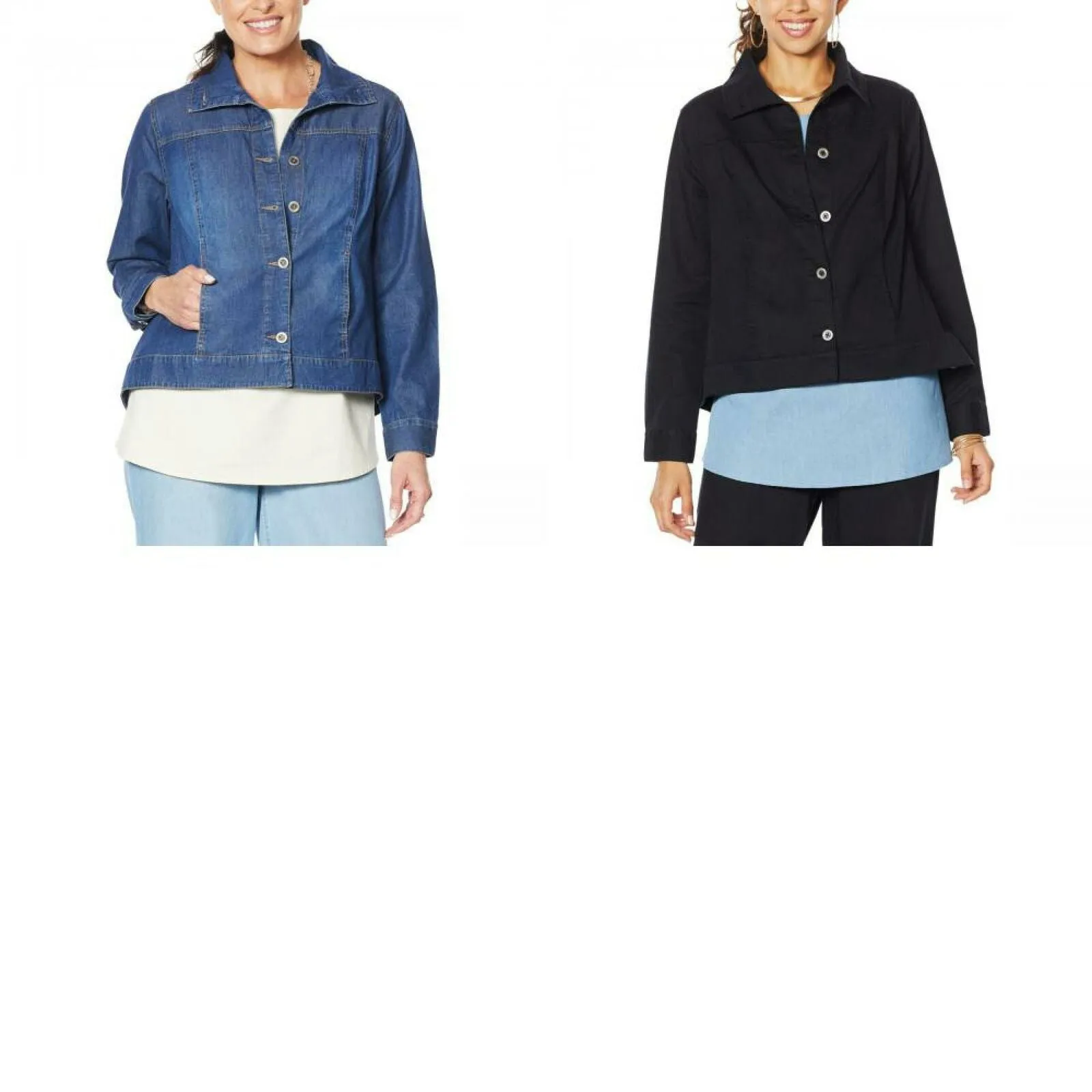 DG2 by Diane Gilman Women's Plus Size Lightweight SoftCell Chambray Jacket