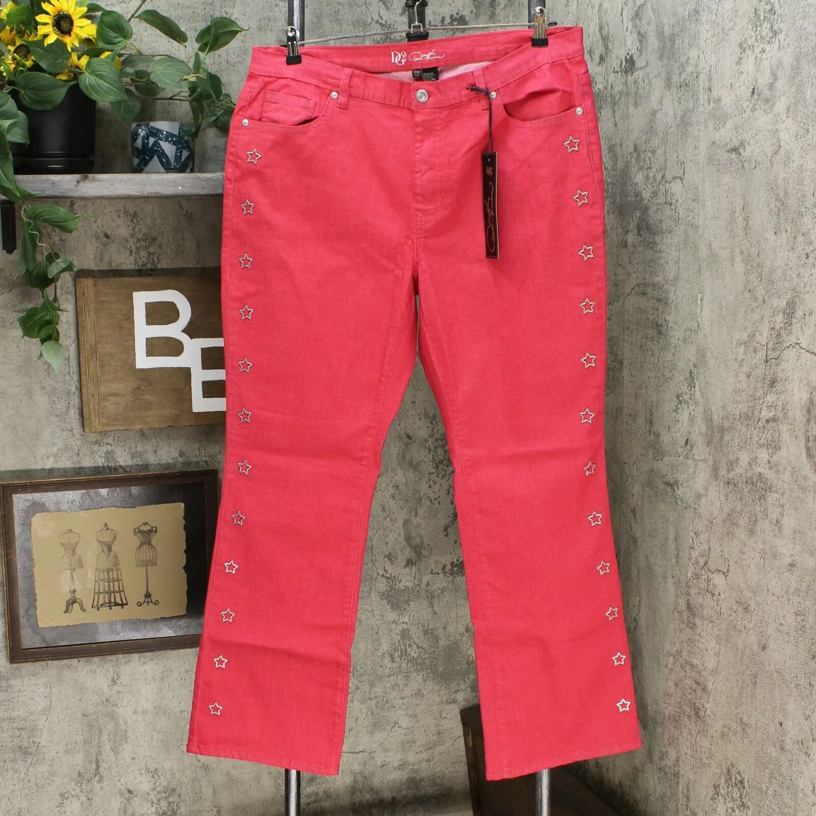 DG2 by Diane Gilman Women's Plus Size Star Classic Stretch Boot Cut Jeans