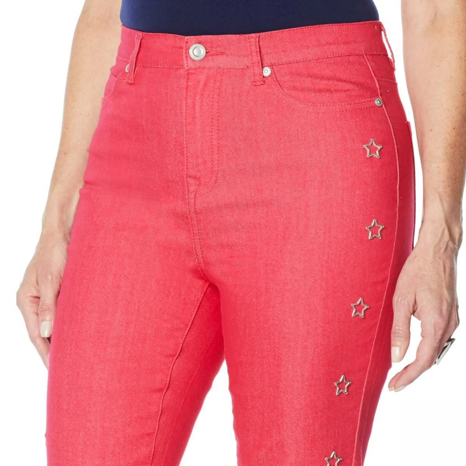 DG2 by Diane Gilman Women's Plus Size Star Classic Stretch Boot Cut Jeans
