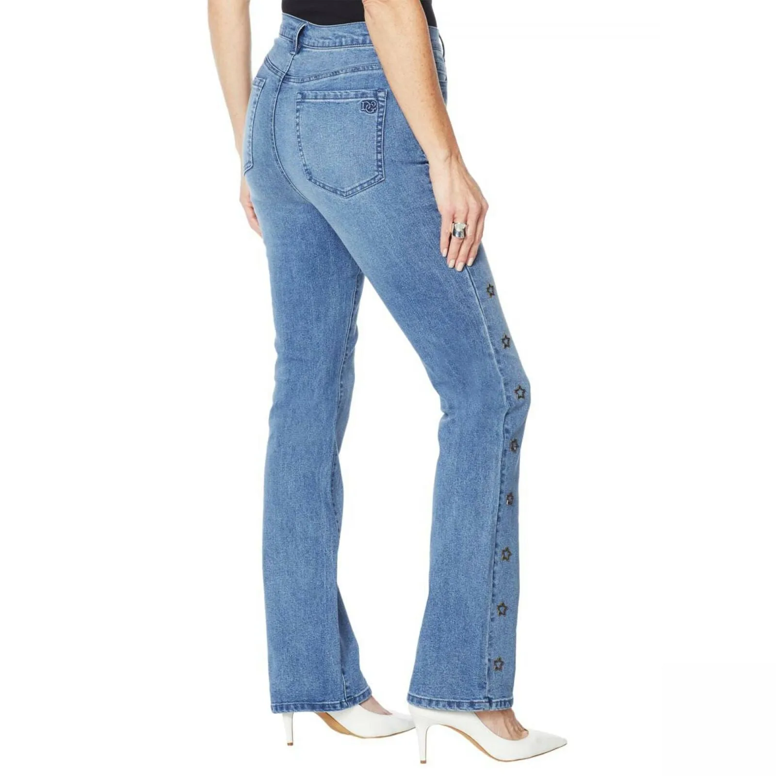 DG2 by Diane Gilman Women's Star Classic Stretch Boot Cut Jeans