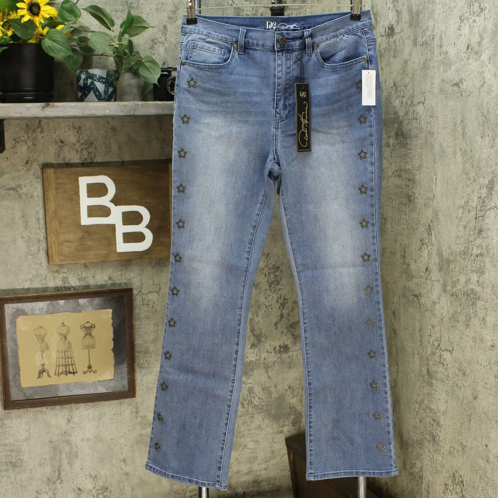 DG2 by Diane Gilman Women's Star Classic Stretch Boot Cut Jeans
