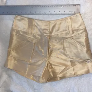 DIANE VON FURSTENBERG Silk GOLD/CREAM Shorts. 4.