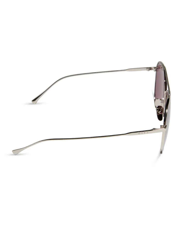 Diff Dash - Silver   Aubergine With Silver Flash Polarized