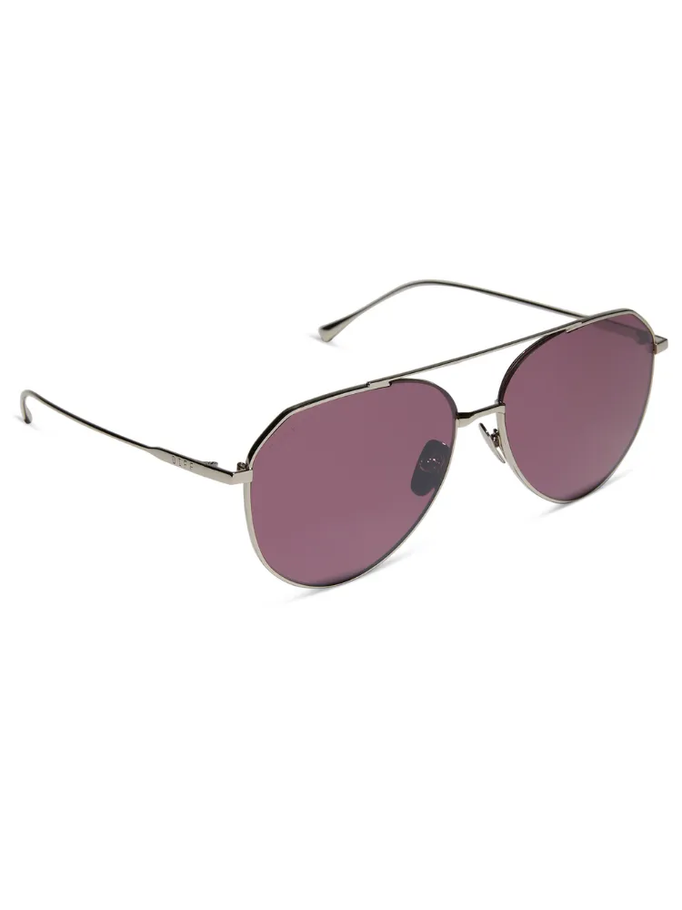 Diff Dash - Silver   Aubergine With Silver Flash Polarized