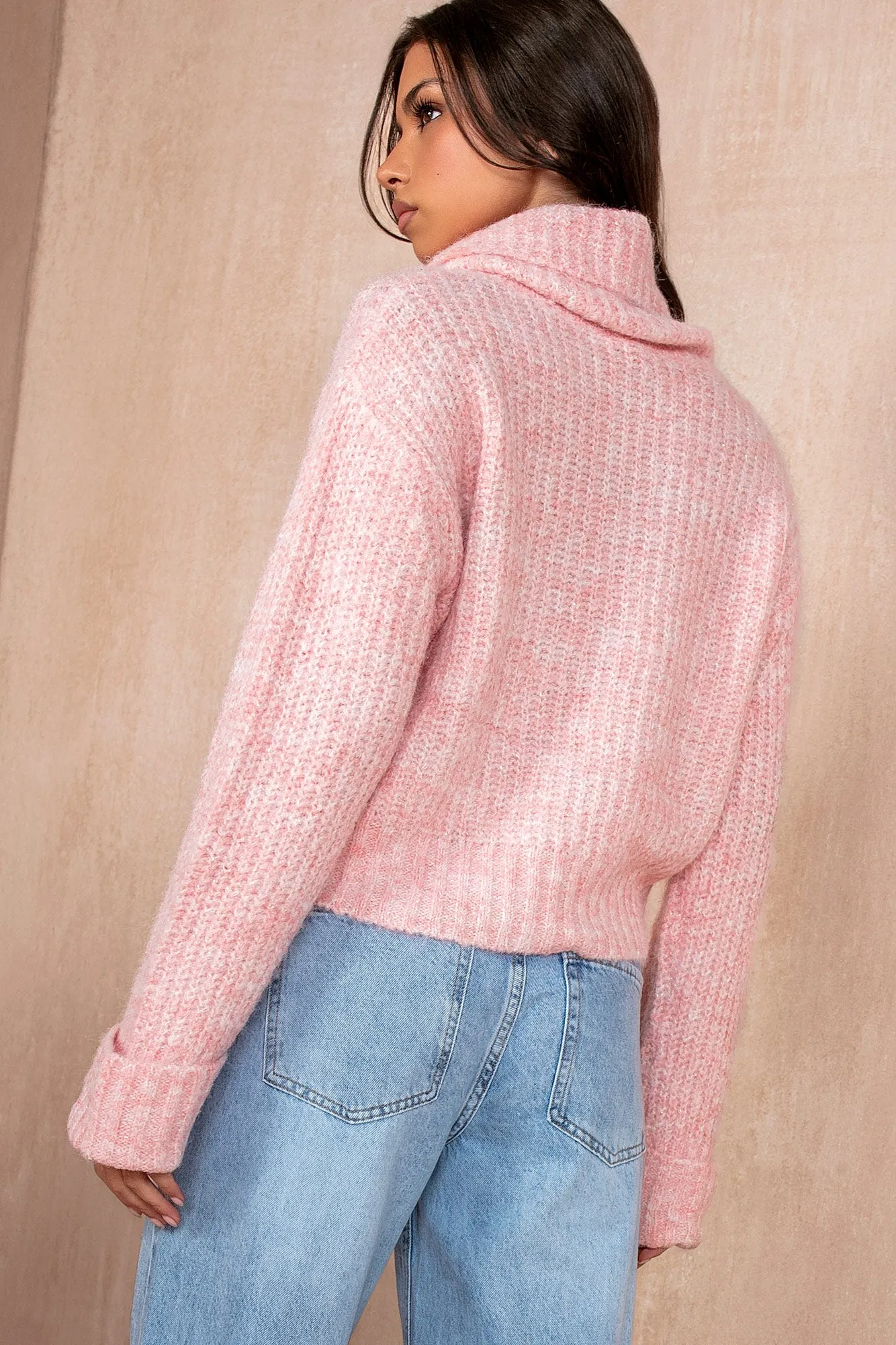 Dina Pink Chunky Knit Jumper