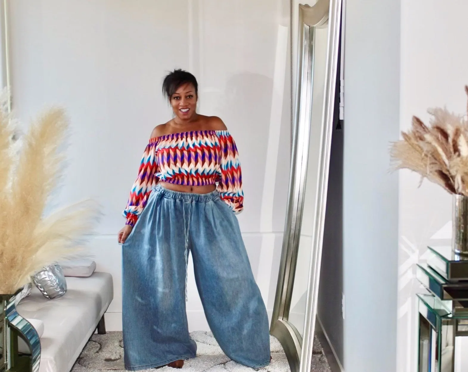 Dioor Denim Wide Leg Pants ***NEW COLORS! LG FITS PLUS! READ FULL DESCRIPTION BEFORE ORDERING!!***