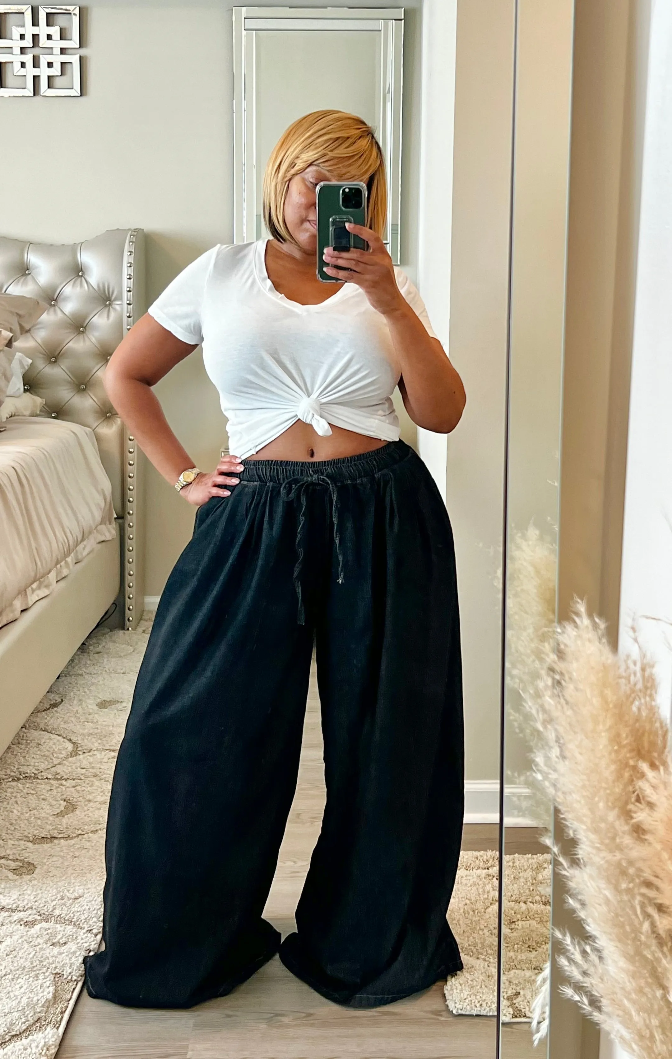 Dioor Denim Wide Leg Pants ***NEW COLORS! LG FITS PLUS! READ FULL DESCRIPTION BEFORE ORDERING!!***