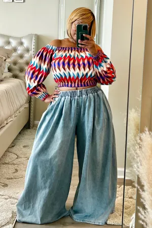 Dioor Denim Wide Leg Pants ***NEW COLORS! LG FITS PLUS! READ FULL DESCRIPTION BEFORE ORDERING!!***