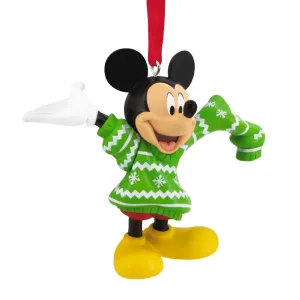 Disney Mickey Mouse in Christmas Sweater Resin Hallmark Christmas Ornament
