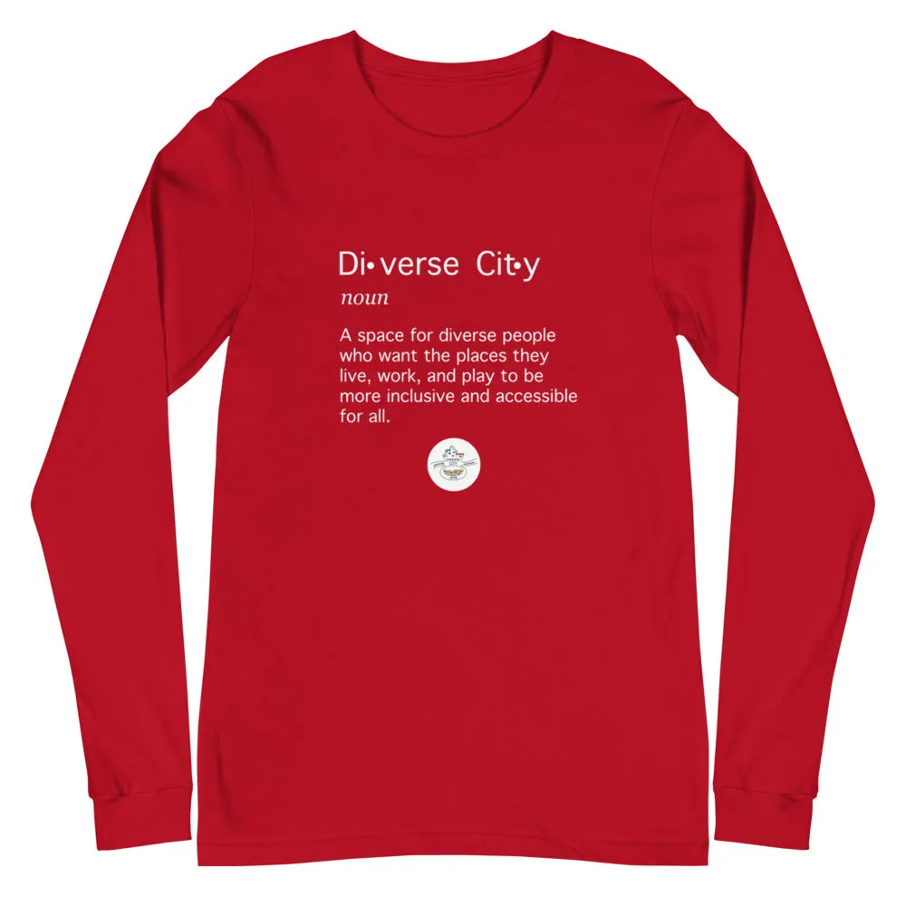 Diverse City Definition Long Sleeve Tee/Gender Neutral (Choose Black or Red)