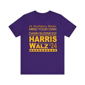 Divine 9 Harris Walz Campaign T- 2 colors-Men & Women- Mind Your Own Business