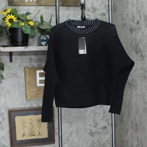 Dkny Jeans Women's Ottoman-Rib Dolman-Sleeve Sweater E3GSAK89 Black S