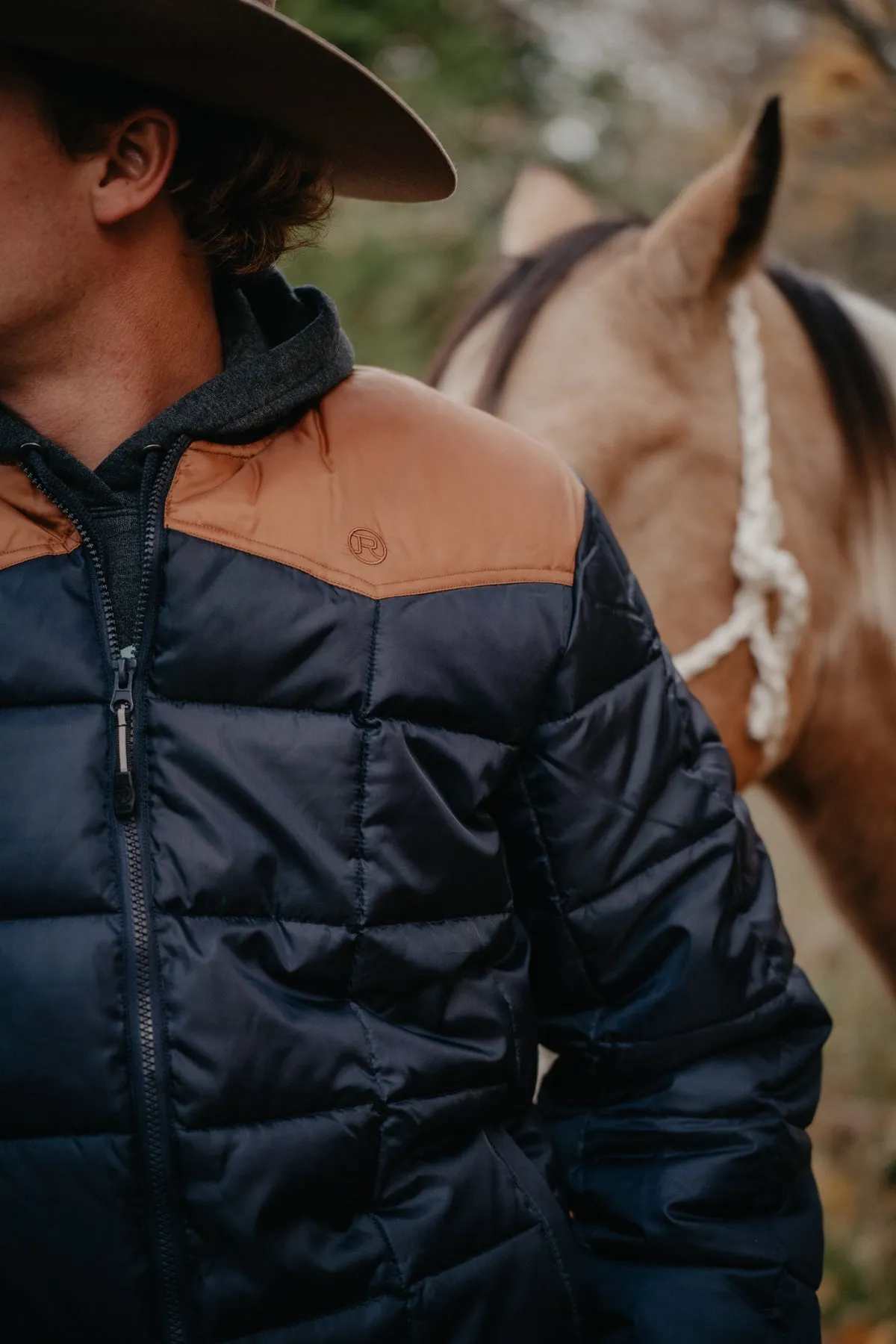 'Dodge City' Men's 2 Tone Quilted Jacket by Roper (S & M Only)