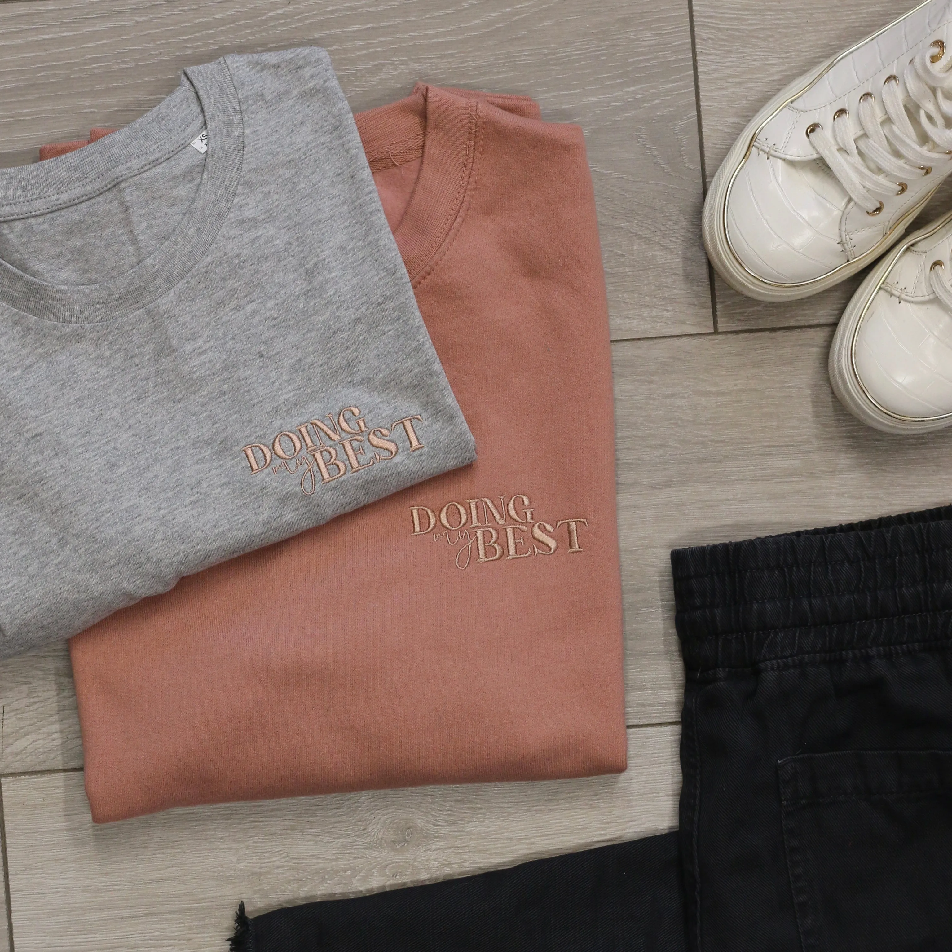 Doing My Best Adults Embroidered Tee, Sweatshirt or Hoodie