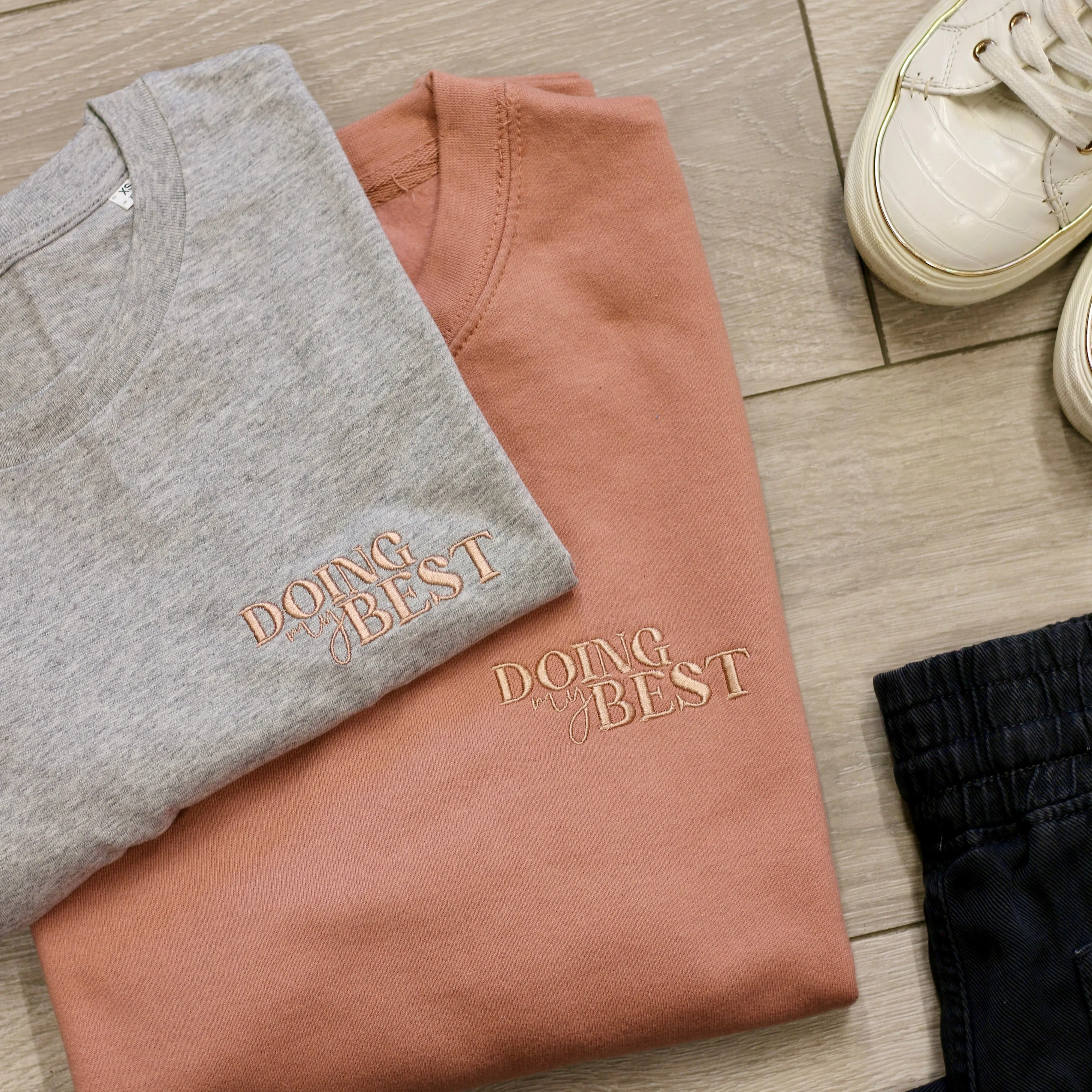 Doing My Best Adults Embroidered Tee, Sweatshirt or Hoodie