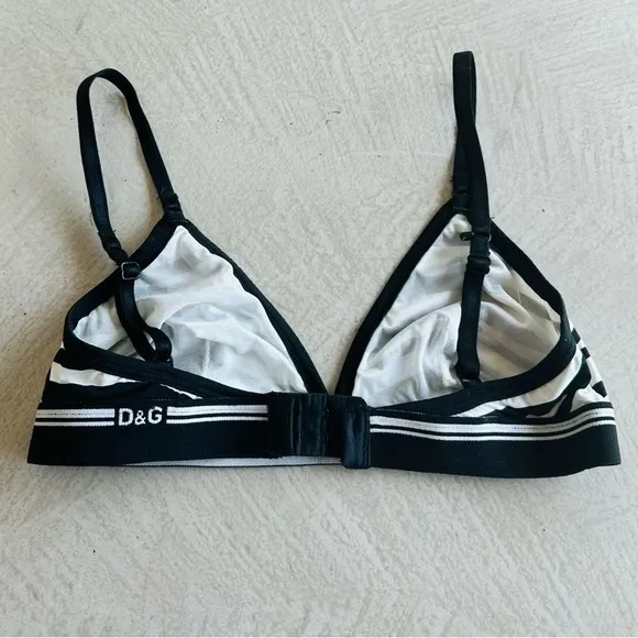 Dolce &amp; Gabbana 90s vintage Zebra Bralette Bra 34B