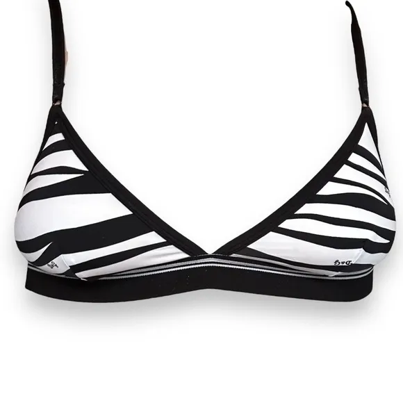 Dolce &amp; Gabbana 90s vintage Zebra Bralette Bra 34B