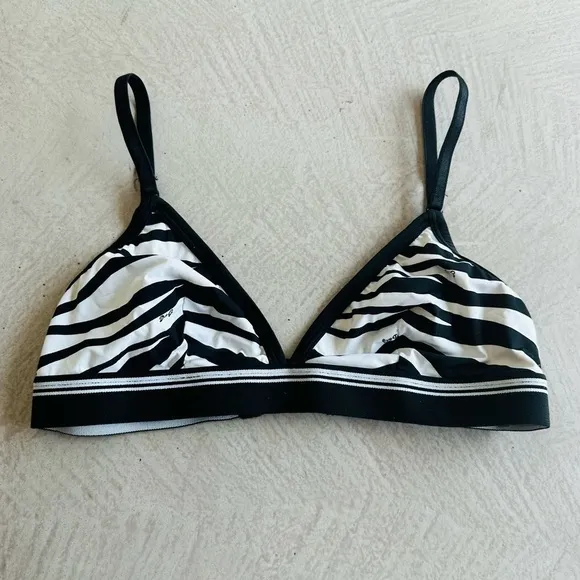 Dolce &amp; Gabbana 90s vintage Zebra Bralette Bra 34B