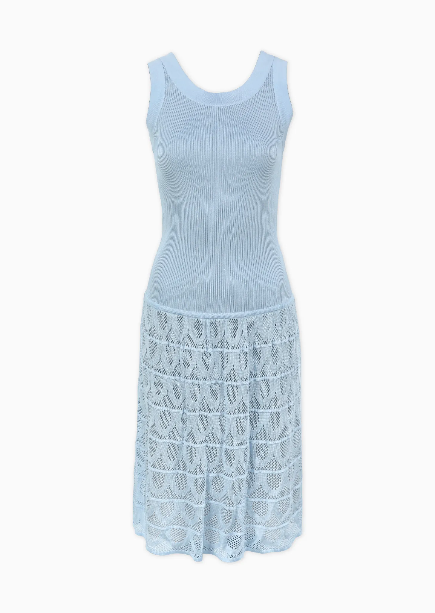 D'or - Drop Waist Dress with Textured Lace