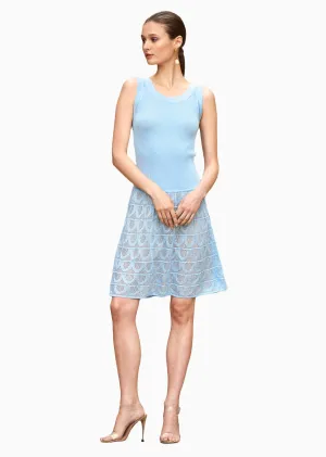 D'or - Drop Waist Dress with Textured Lace