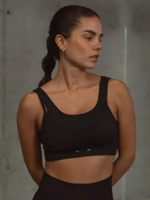 DOUBLE SQUARE SEAMLESS TOP - SHADOW