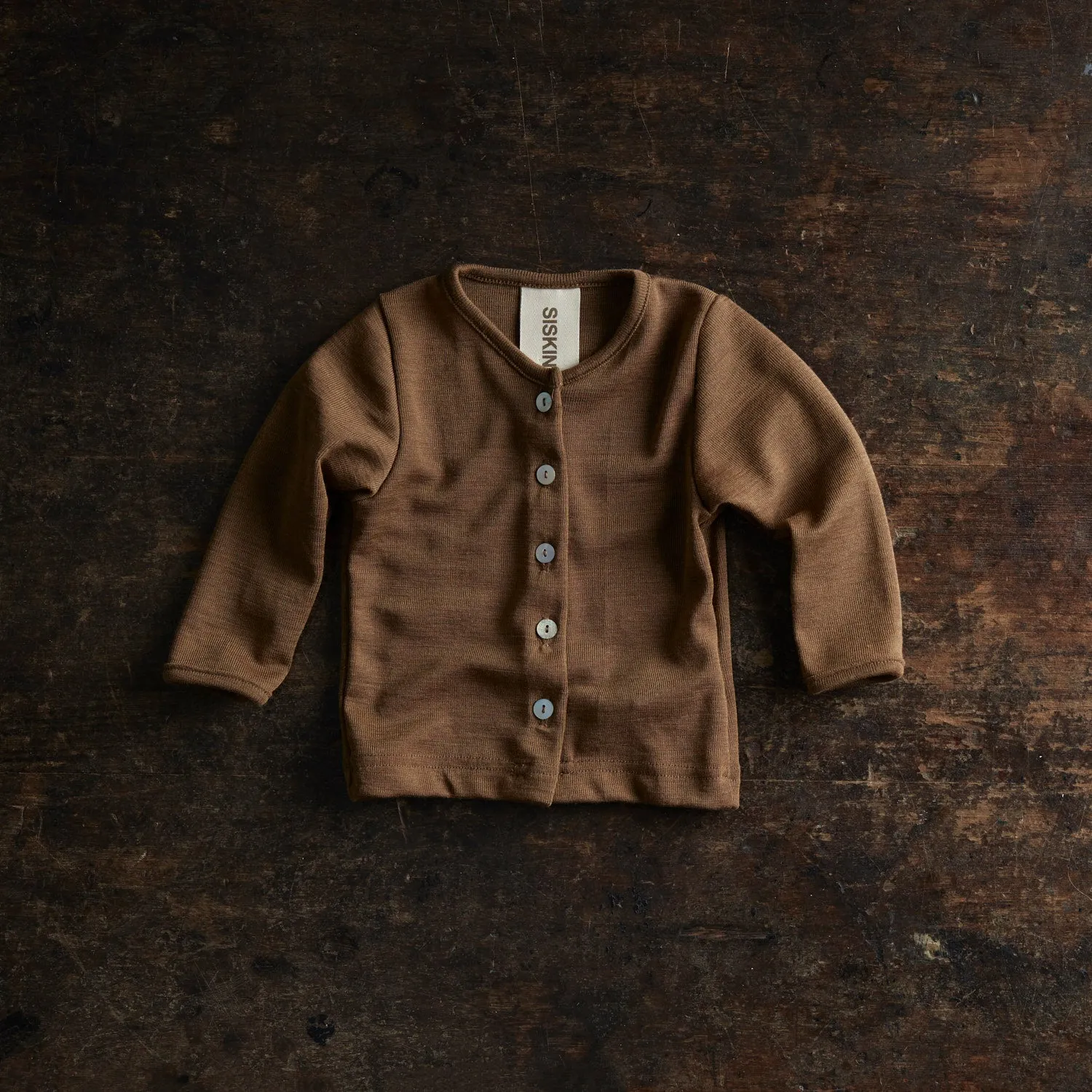 Dove Baby Cardigan - Merino Wool & Silk - Almond
