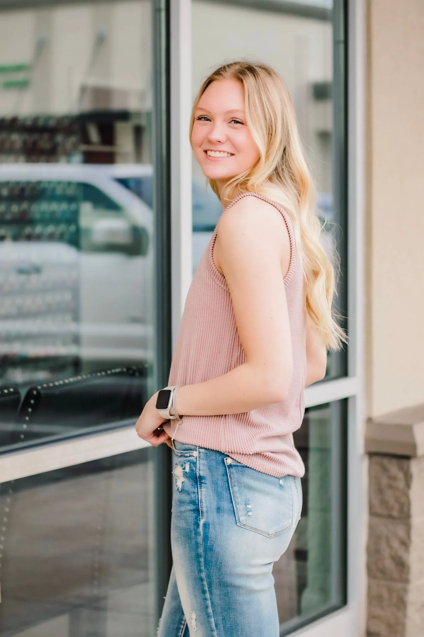 Down For It Ribbed Tank in Taupe
