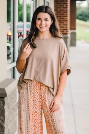 Dream Tee Almond Dolman Sleeve Top