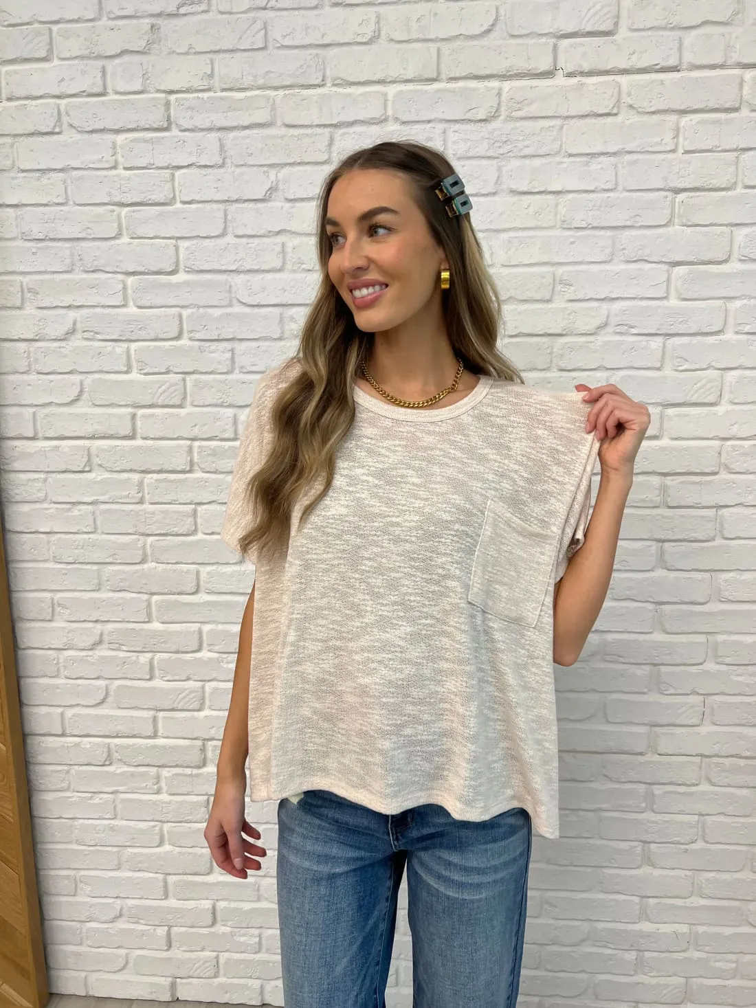Dreamy Dolman Sleeve Top in Sand Beige
