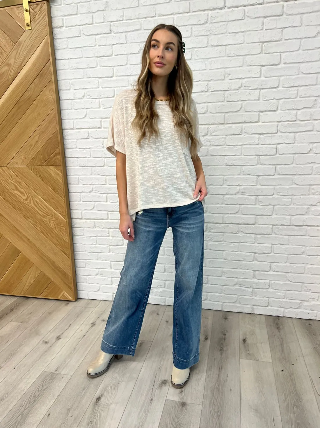 Dreamy Dolman Sleeve Top in Sand Beige