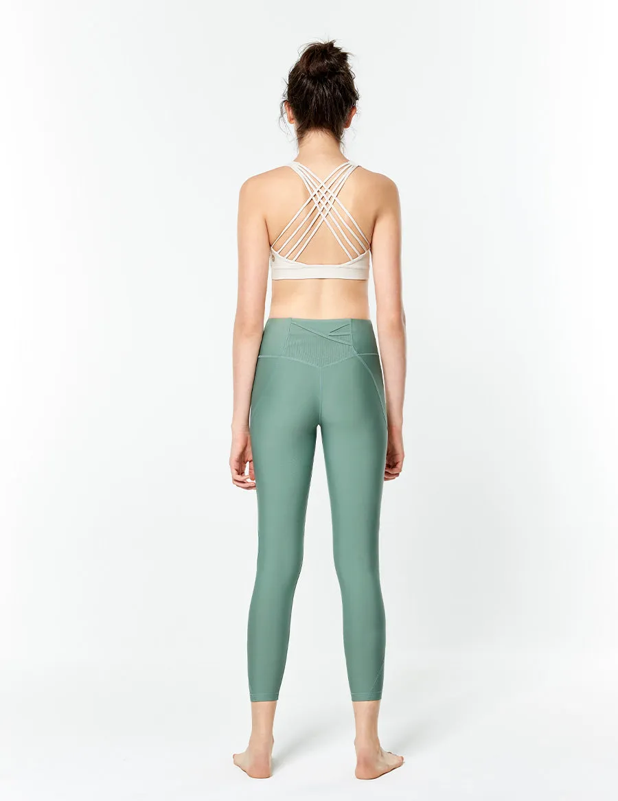 easyoga LA-VEDA All Round Cropped Tights - G05 Bean Green