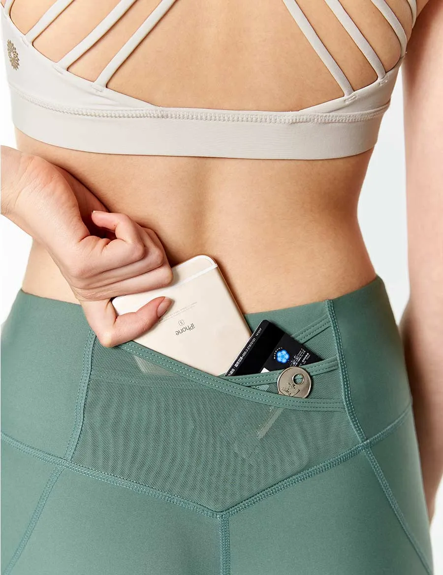 easyoga LA-VEDA All Round Cropped Tights - G05 Bean Green