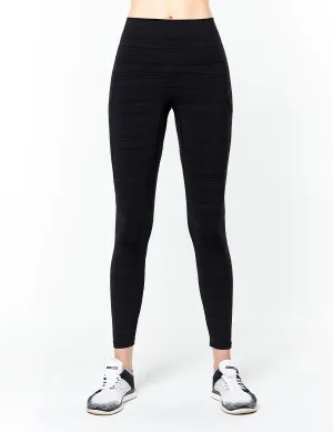 easyoga LESPIRO Forth River Tights - D50 Black Gray Stripe